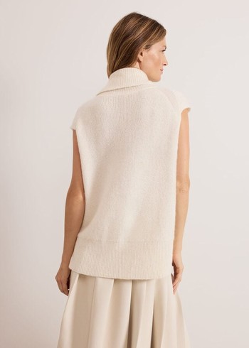 Phase Eight Ginny Ivory Cowl Neck Tabard Knitwear White Canada | KOCATY-349